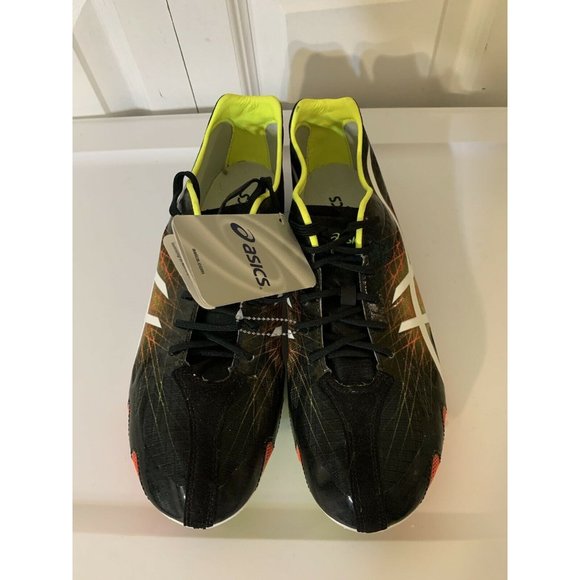 New Asics G604Y Gunlap Black White Track And Field Shoes Men's US‎ 10 - Picture 1 of 8